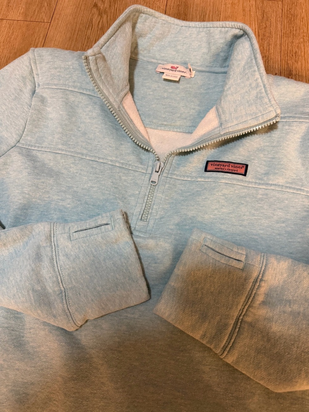 Vineyard Vines Women's Shep Shirt 1/4 Zip Pullover – Large – Light Blue - Picture 5 of 9